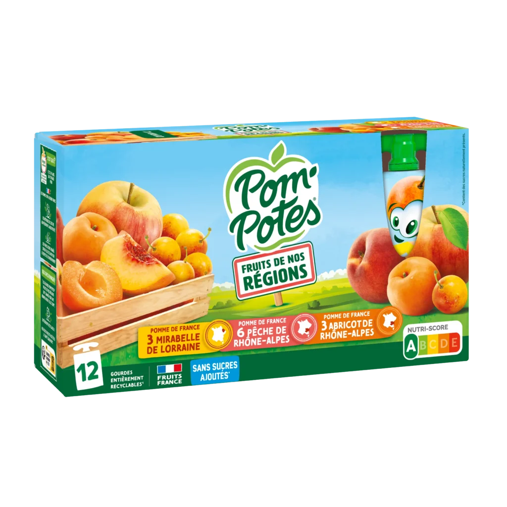 Pêche Mirabelle Abricot — pack x12 — pack de 12 gourdes