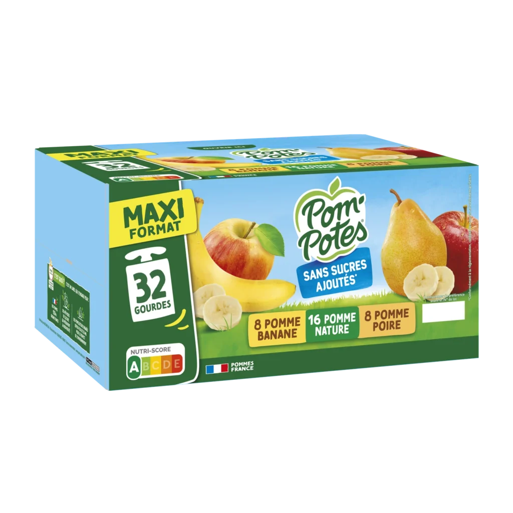 Pomme Poire Banane — pack x32 — pack de 32 gourdes