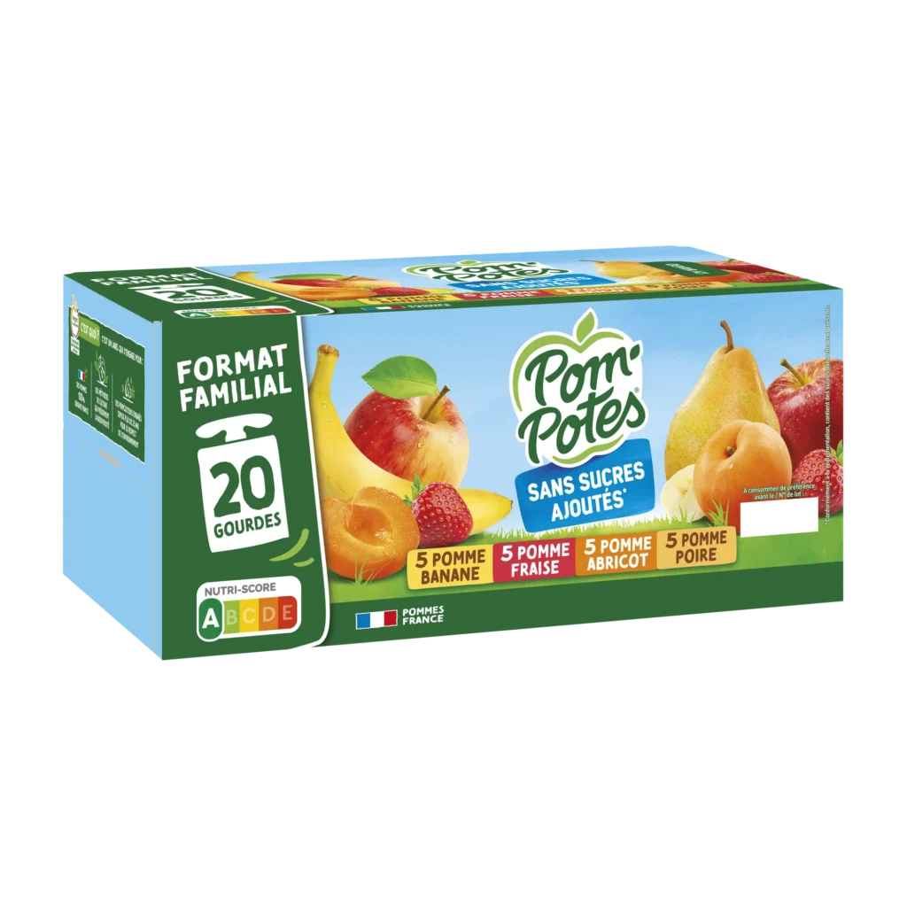 Poire Abricot Banane Fraise — pack x20 — pack de 20 gourdes