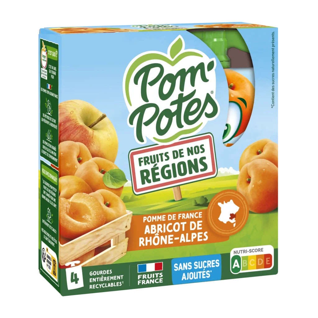 Pomme Abricot — pack x4 — pack de 4 gourdes
