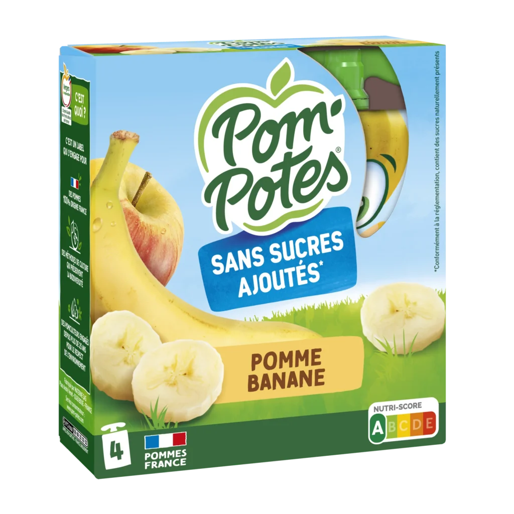 Pomme Banane — pack x4 — pack de 4 gourdes