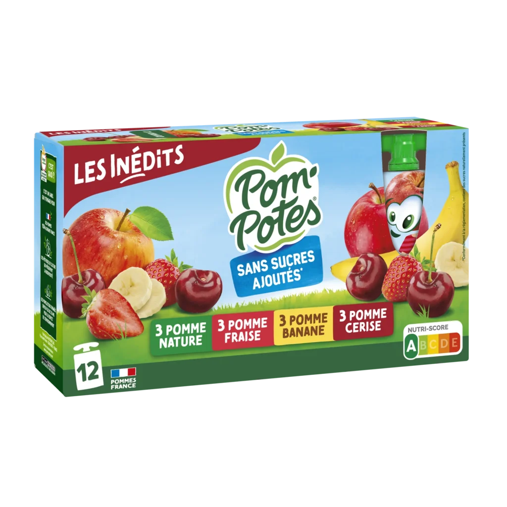 Pomme Cerise Banane Fraise — pack x12 — pack de 12 gourdes