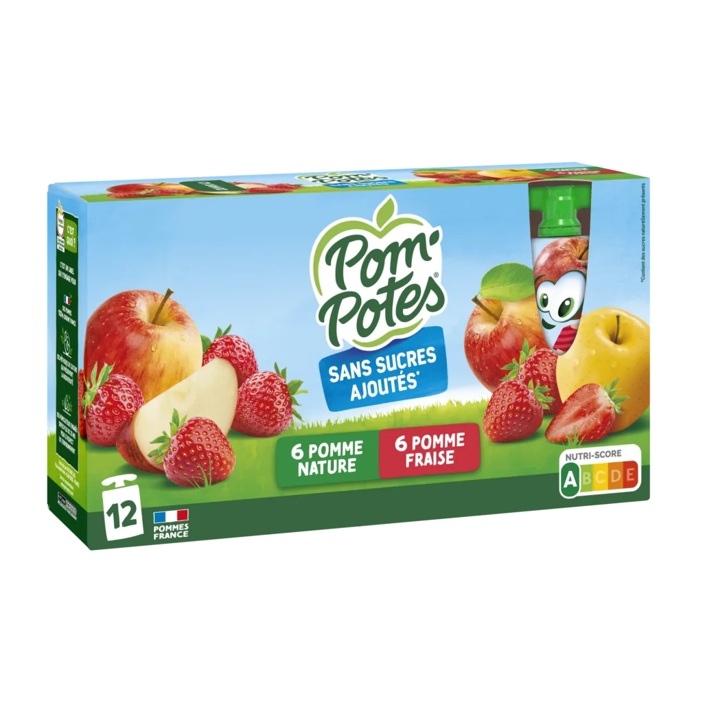 Pomme Fraise — pack x12 — pack de 12 gourdes