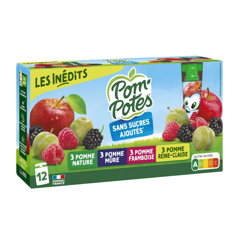 Pomme Mûre ReineClaude Framboise — pack x12 — pack de 12 gourdes