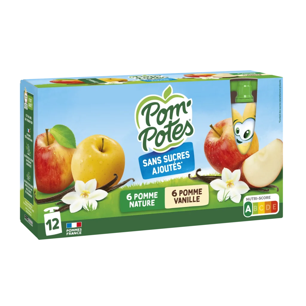 Pomme Nature + Vanille — pack x12 — pack de 12 gourdes