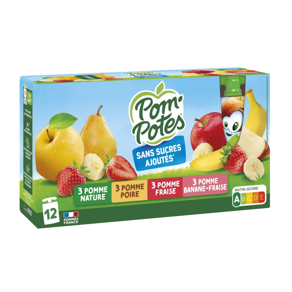 Pomme Poire Fraise BananeFraise — pack x12 — pack de 12 gourdes